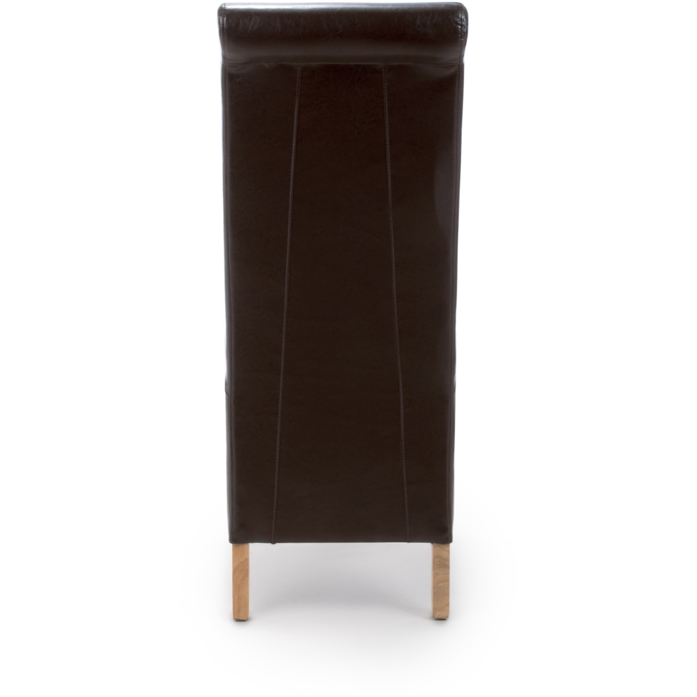 Krista Set of 2 Brown Bonded Leather Roll Back Dining Chair Image 3