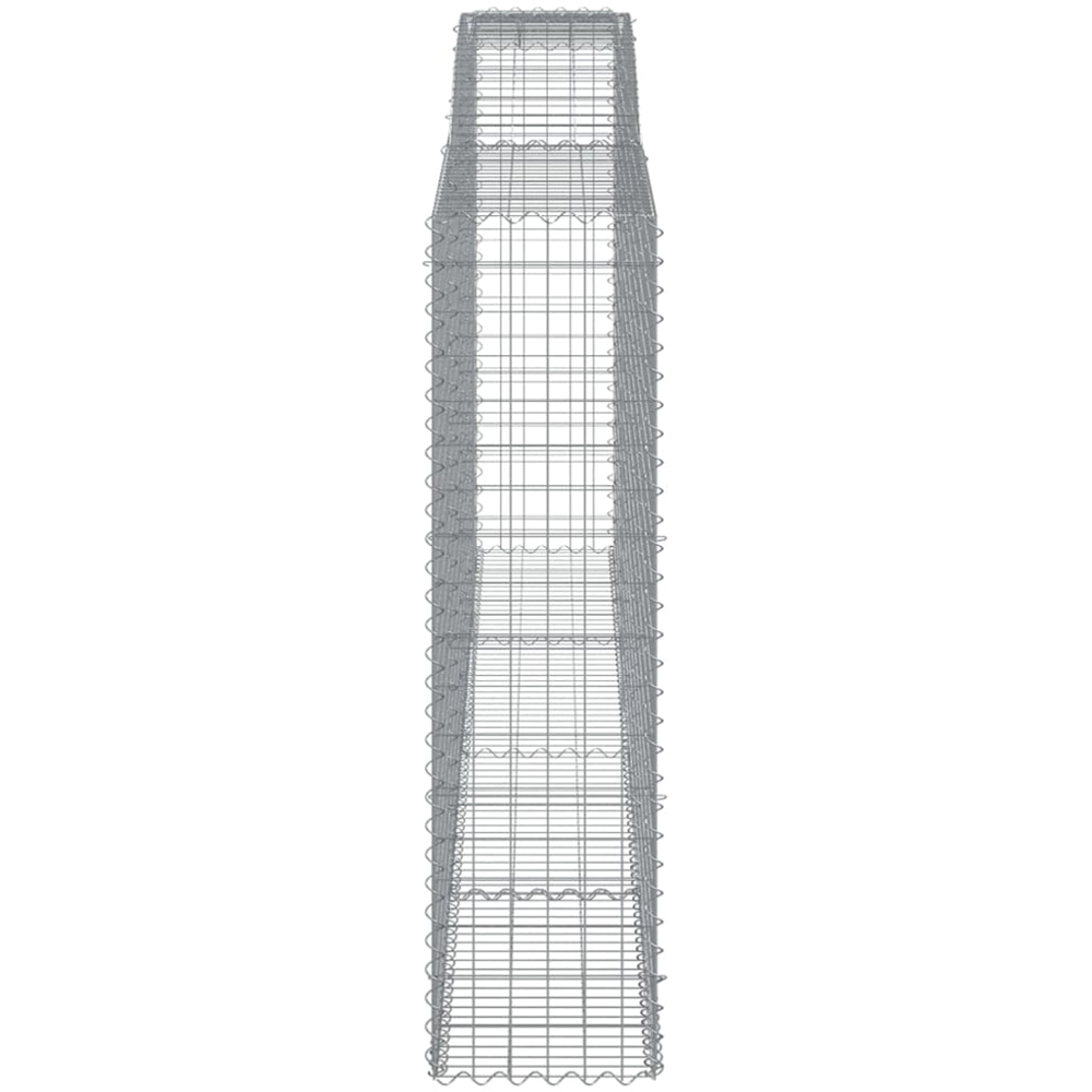 vidaXL Silver Galvanised Iron Arched Gabion Basket 400 x 50 x 180/200cm 7 Pack Image 3