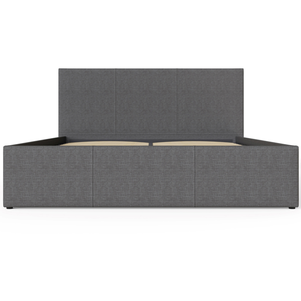 GFW Double Grey Hopsack Fabric Side Lift Ottoman Bed with Bonnell Mattress Image 6