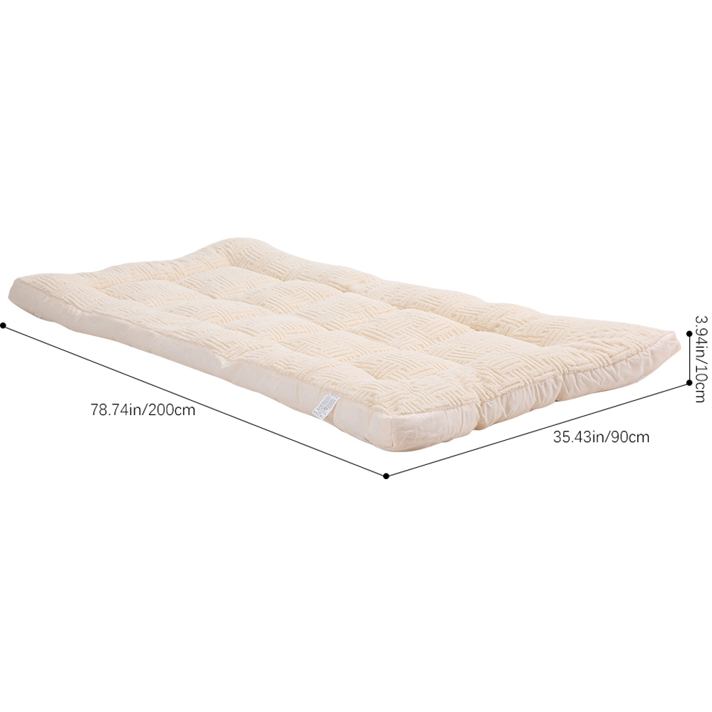 Living and Home Single Light Beige Quilted Mattress Topper Image 8
