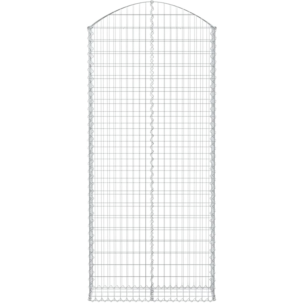 vidaXL Silver Galvanised Iron Arched Gabion Basket 100 x 30 x 220/240cm Image 2