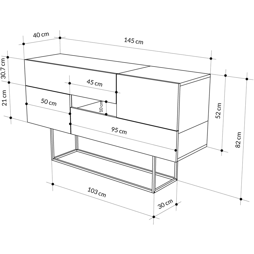 Decortie Eros 4 Door Light Mocha Console Table Image 7