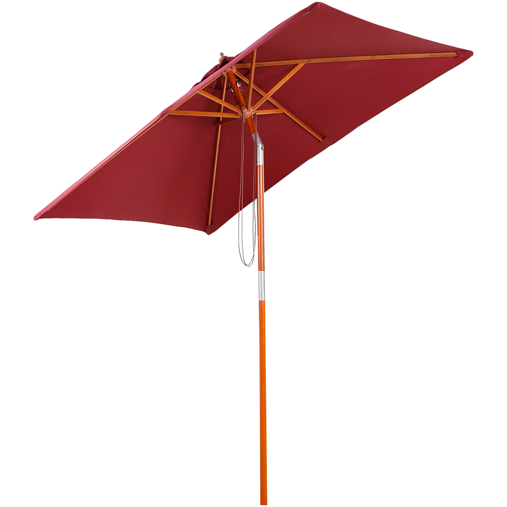 Outsunny Wine Red Tilting Parasol 2 x 1.5m Image 1