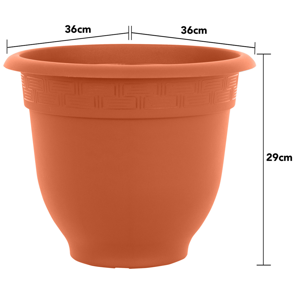 Wham Bell Pot Terracotta Recycled Plastic Round Planter 36cm 4 Pack Image 4