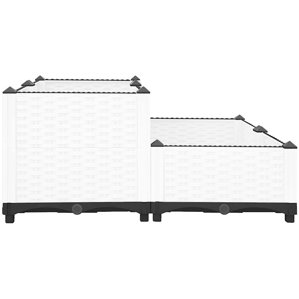 vidaXL 2-Tier Grey Raised Garden Bed 80 x 80 x 23/38cm Image 4