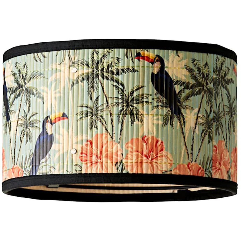 ValueLights Daintree Pastel Jungle Bamboo Drum Small Ceiling Lamp Shade Image 1