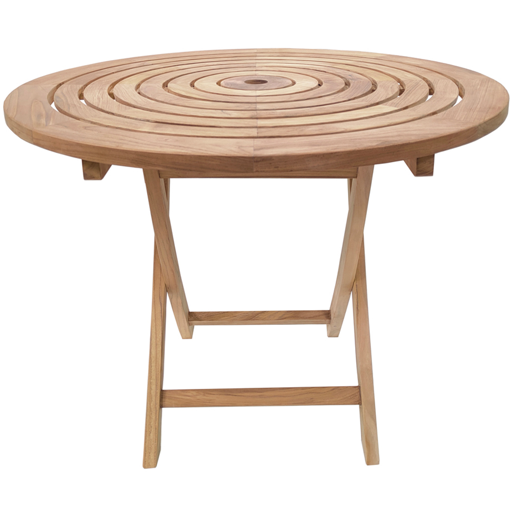 Charles Bentley 4 Seater Teak Wood Round Dining Table Image 3