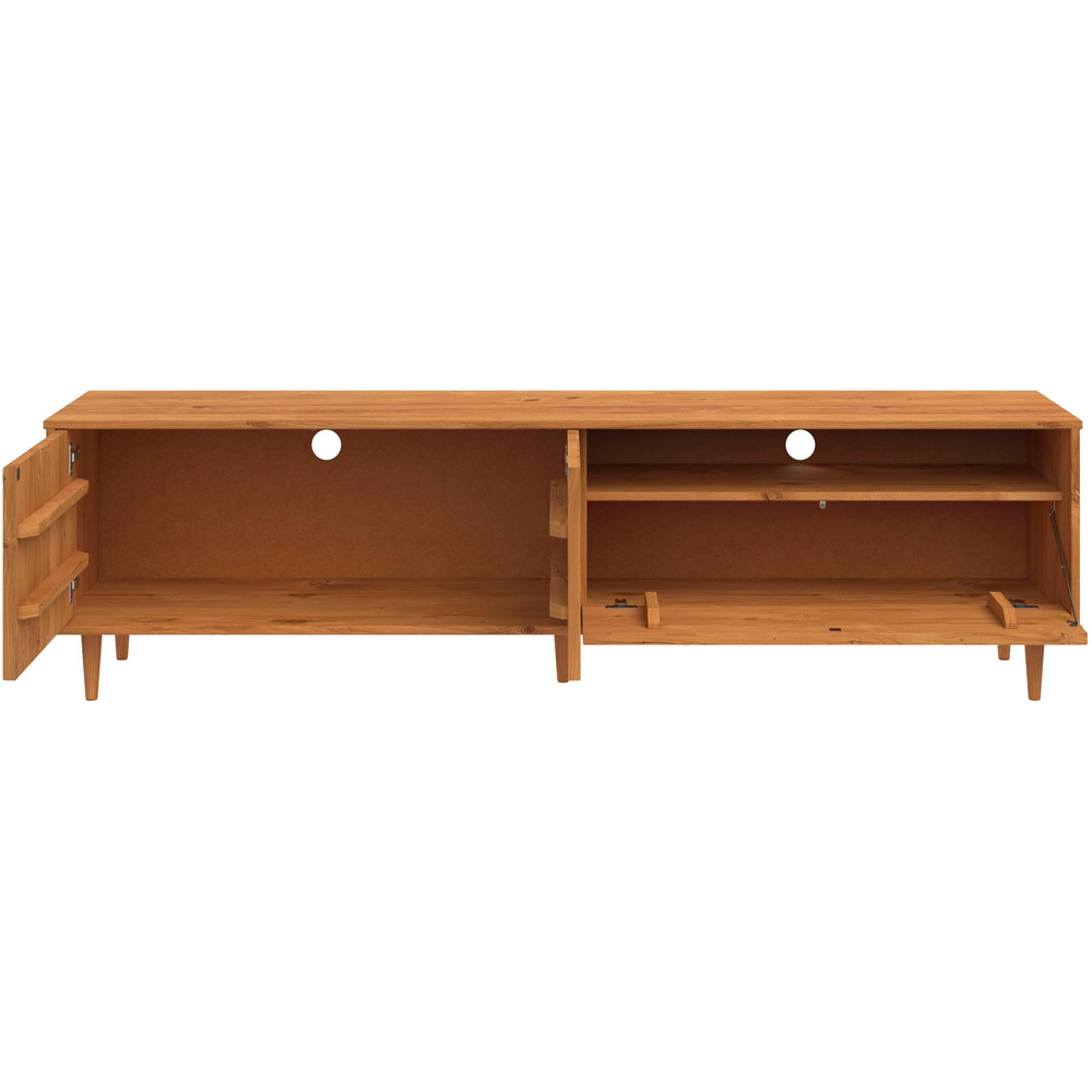 Loft24 Jerzy 2 Door Single Flap Door Stained Wax Lowboard Storage Cabinet Image 5