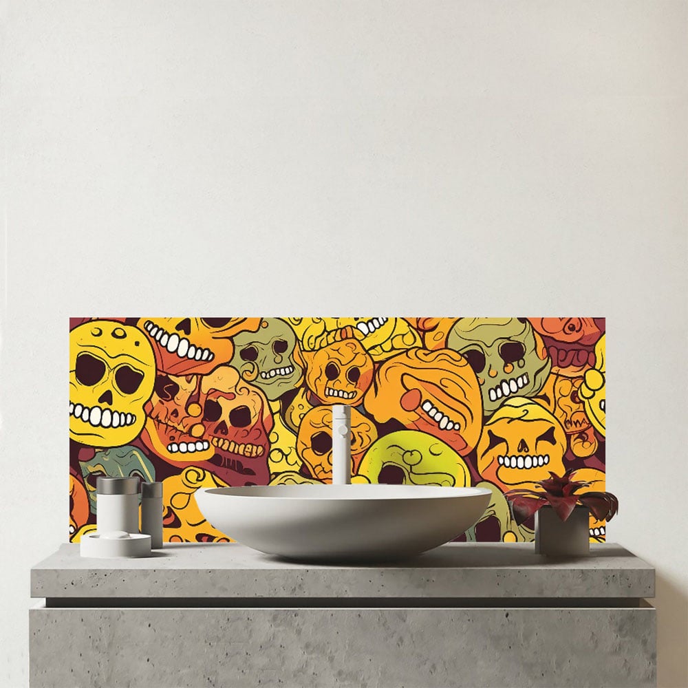 Warren Reed Designer Autumnal Skulls Bathroom Splashback 25 x 60cm Image 1