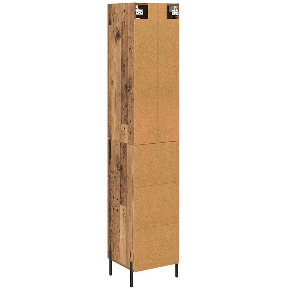 vidaXL Single Glass Door 3 Drawer Old Wood Highboard Image 8