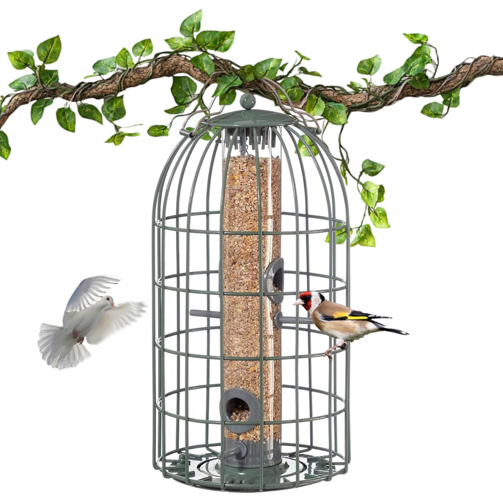Happy Beaks The Nuttery Ocean Green Squirrel-Proof Original Seed Feeder Image 1