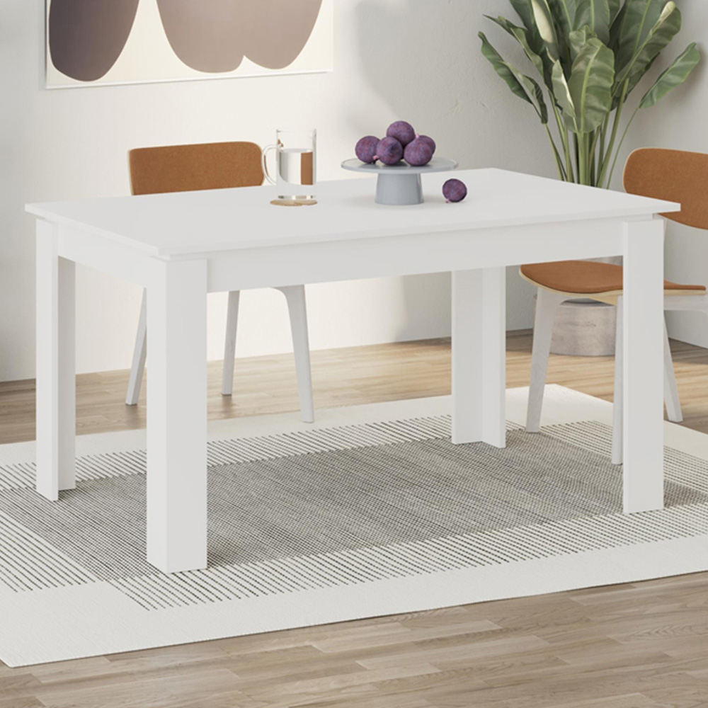 Decortie Tolmen 6 Seater White Dining Table Image 1