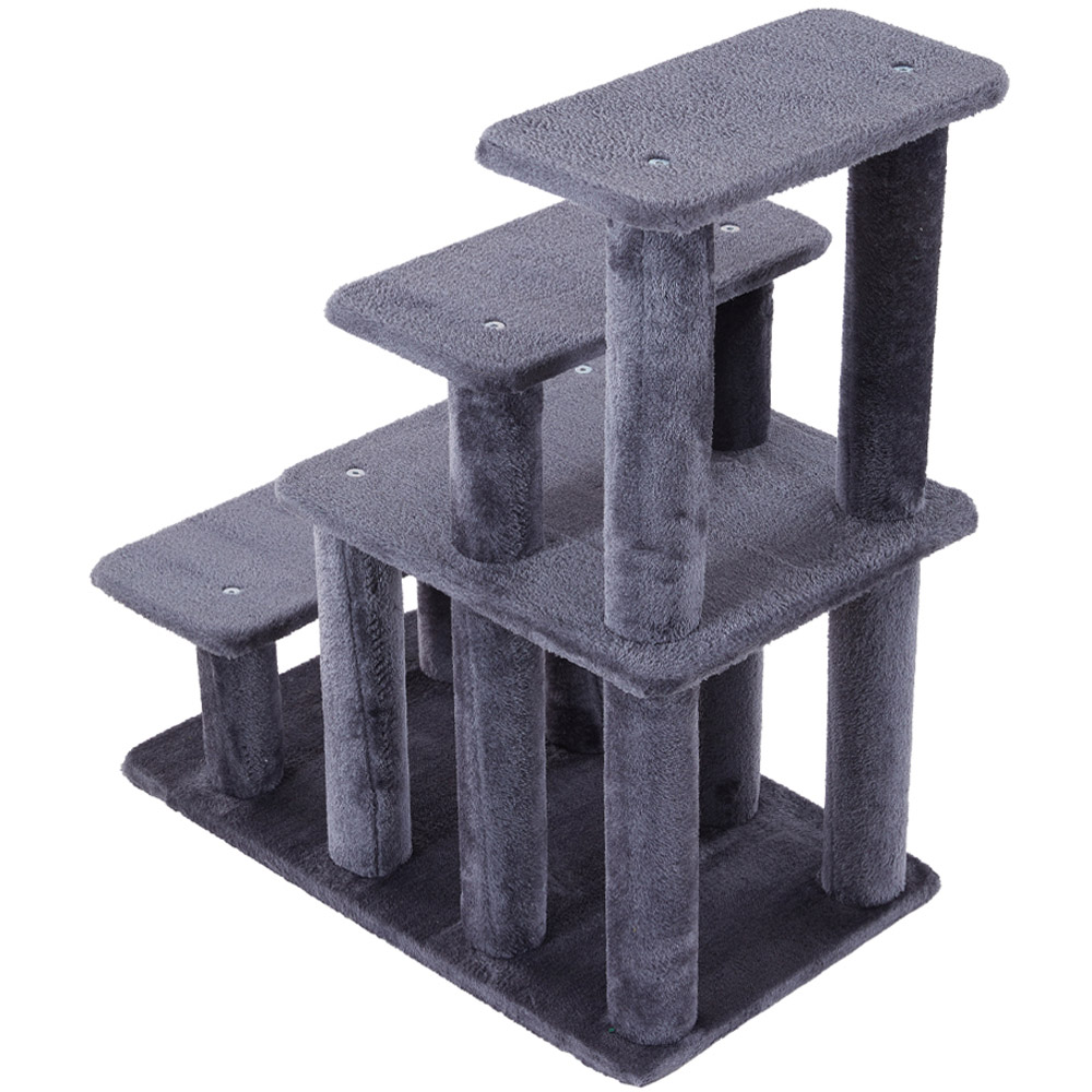 H&O Direct 2 in 1 4 Step Grey Pet Stairs Cat Tree Image 2