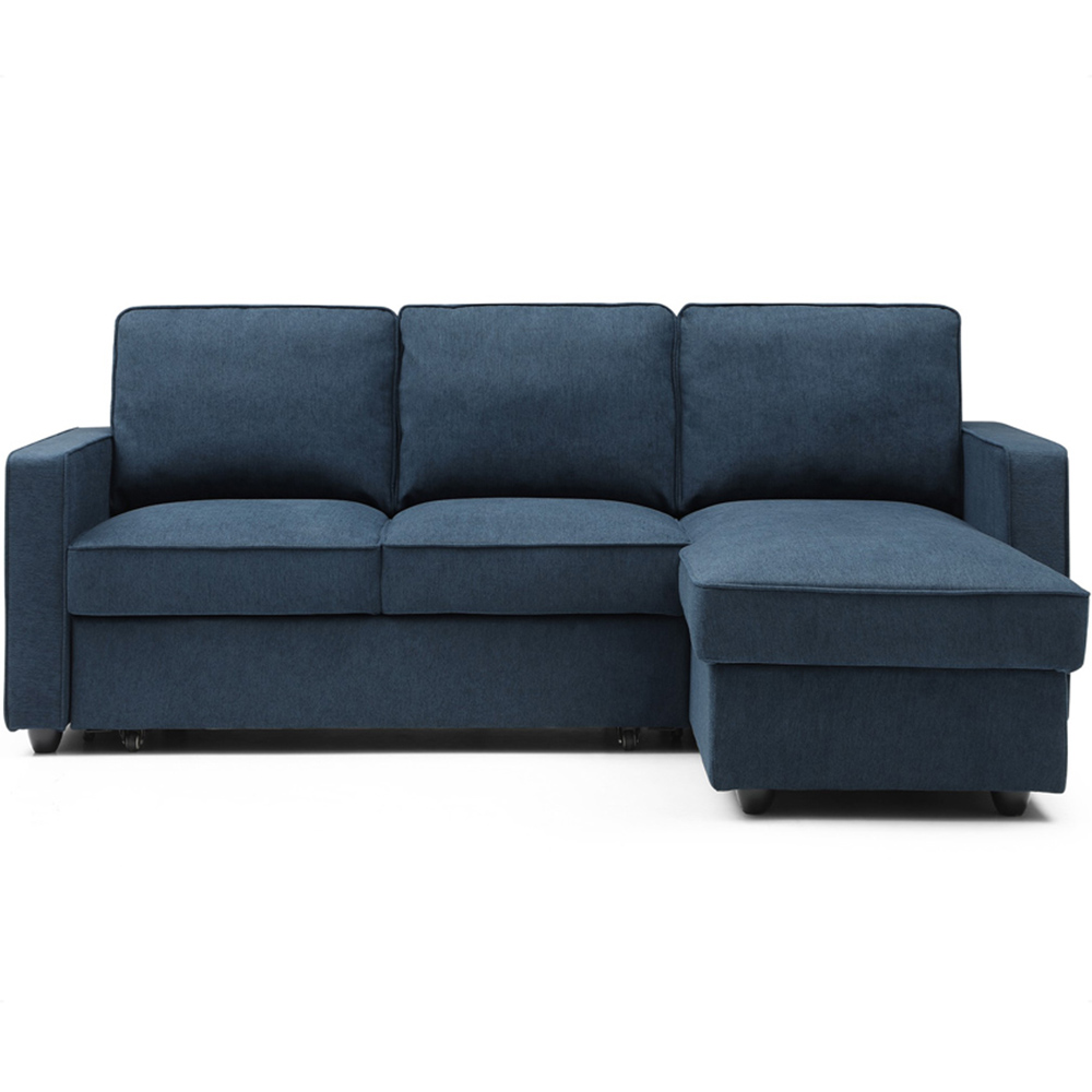 Lucien 3 Seater Blue Corner Sofa Bed Image 3