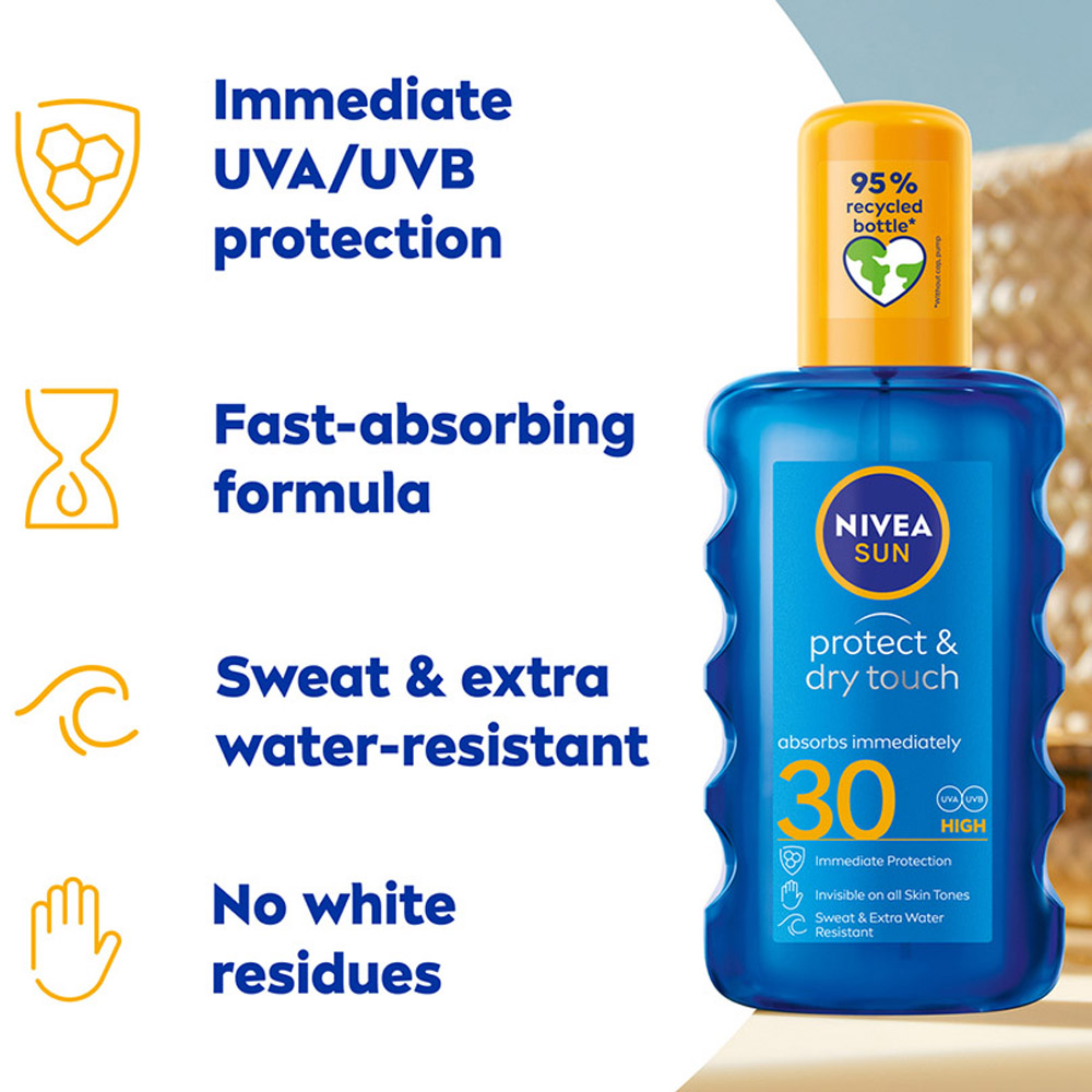 Nivea Sun Protect and Dry Touch Sun Cream Pump Spray SPF30 200ml Image 5