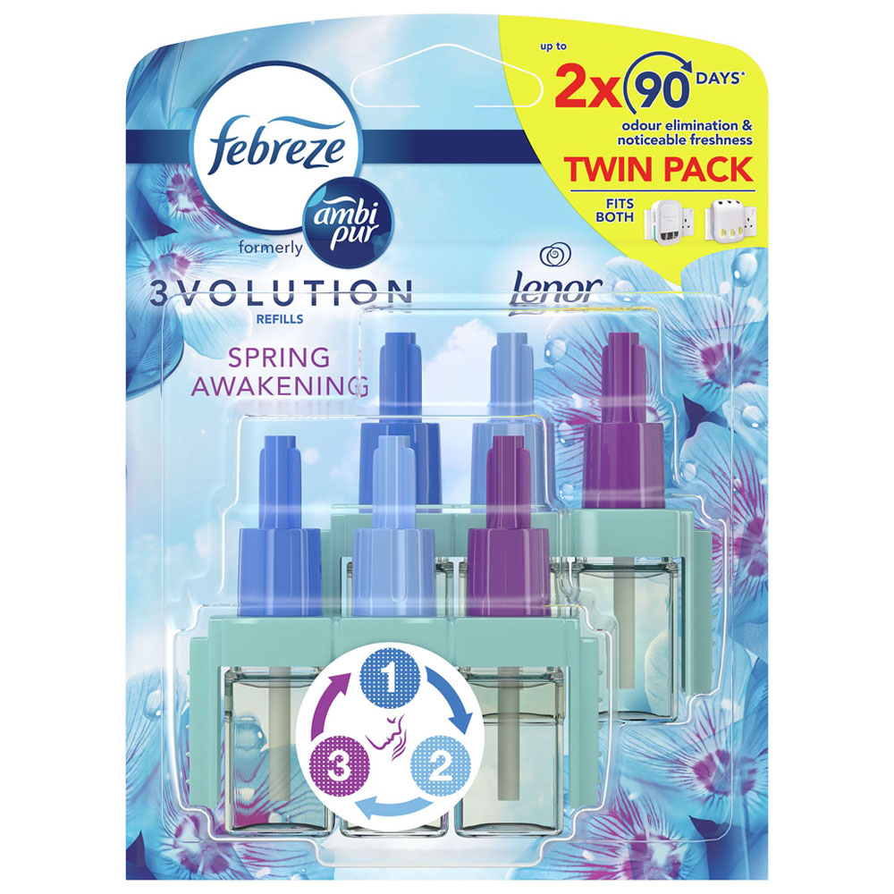 Febreze 3Volution Spring Awakening Air Freshener Refill Twin Pack 20ml Image 1