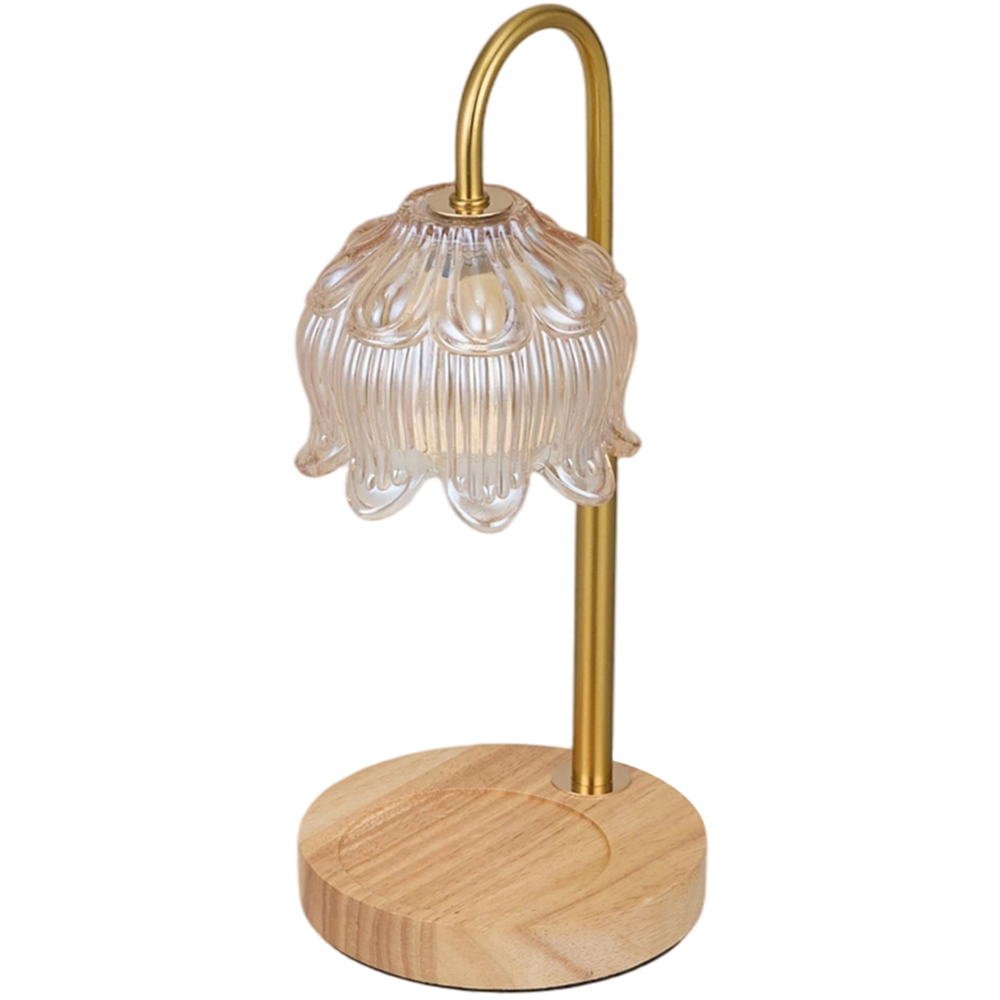 Living and Home Wood Base Candle Warmer Lamp with Timer and Dimming Image 1