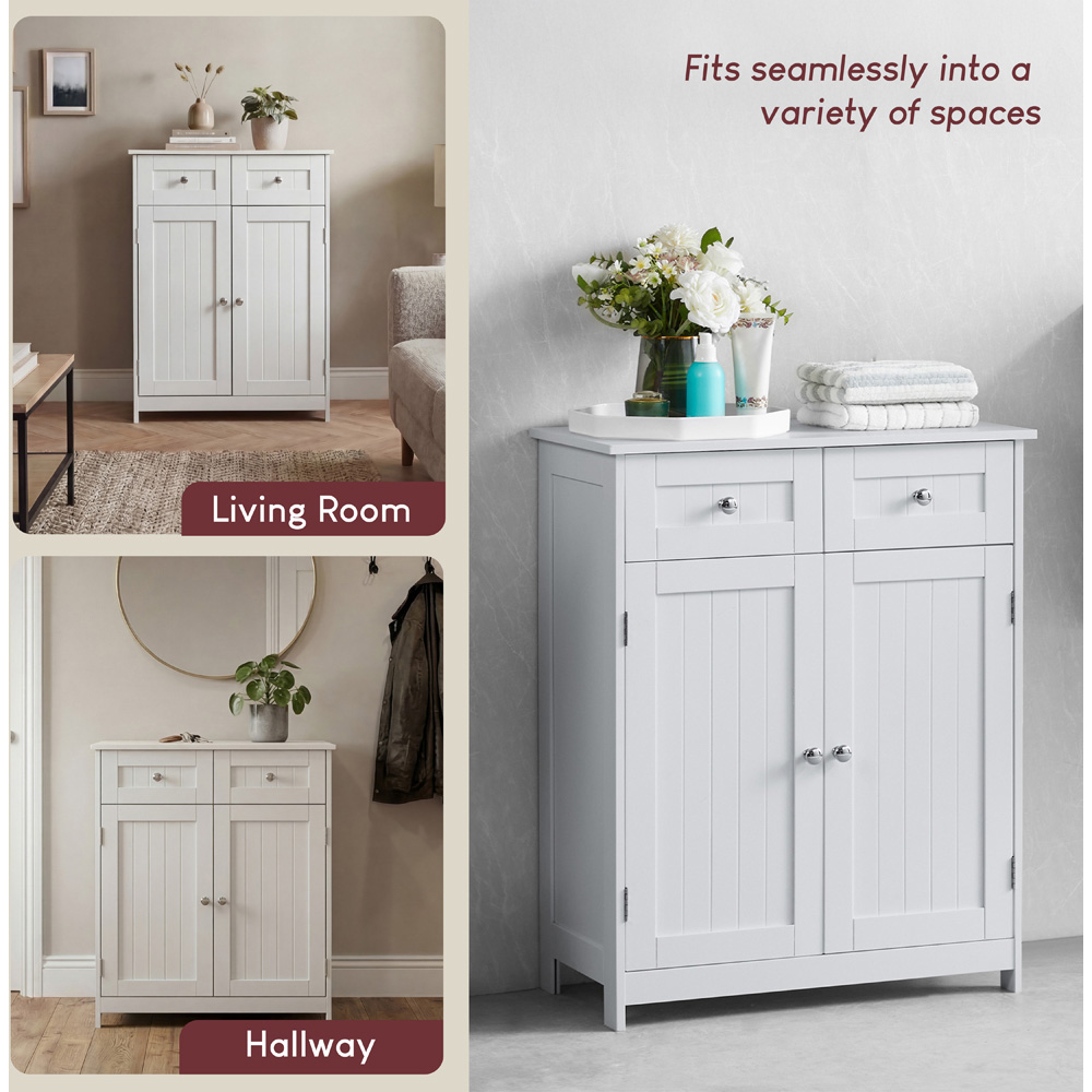 BATH VIDA Priano White 2 Drawer 2 Door Floor Cabinet Image 8