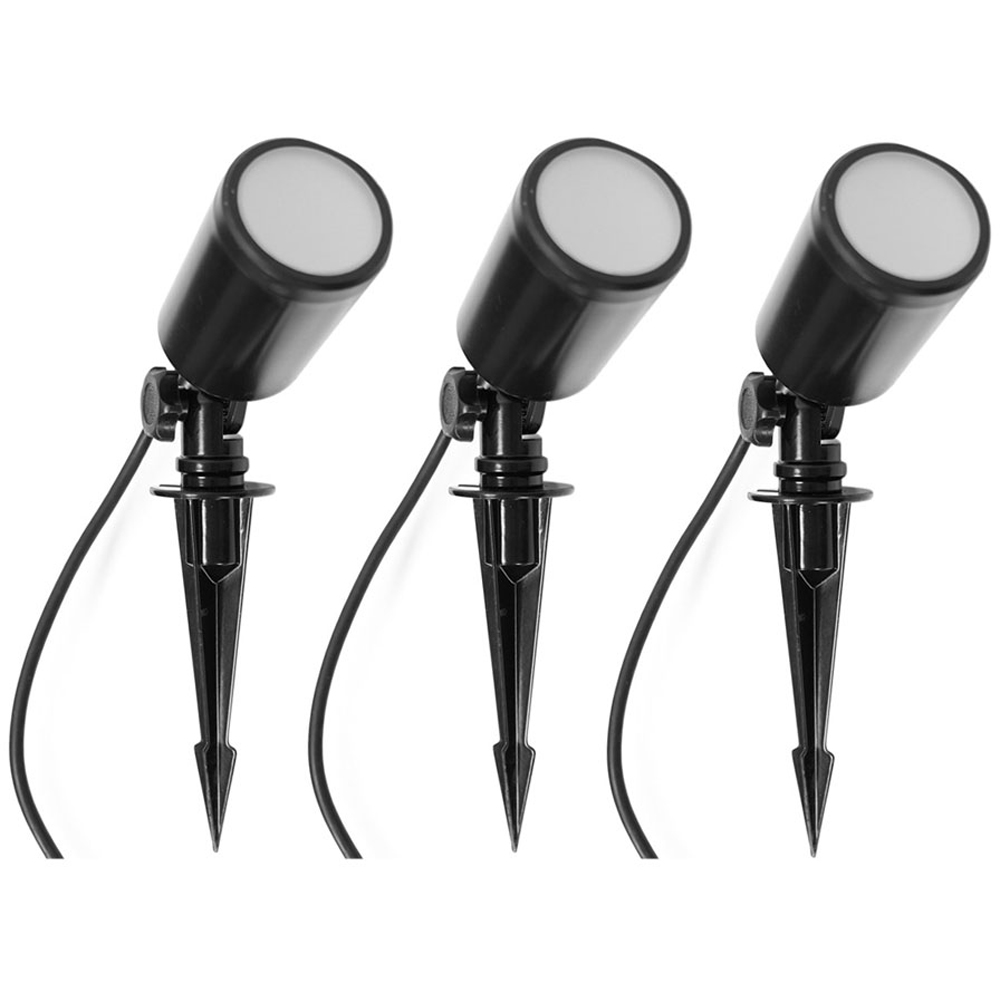 ValueLights 3 Pack Black Outdoor Stake Spotlight Image 1