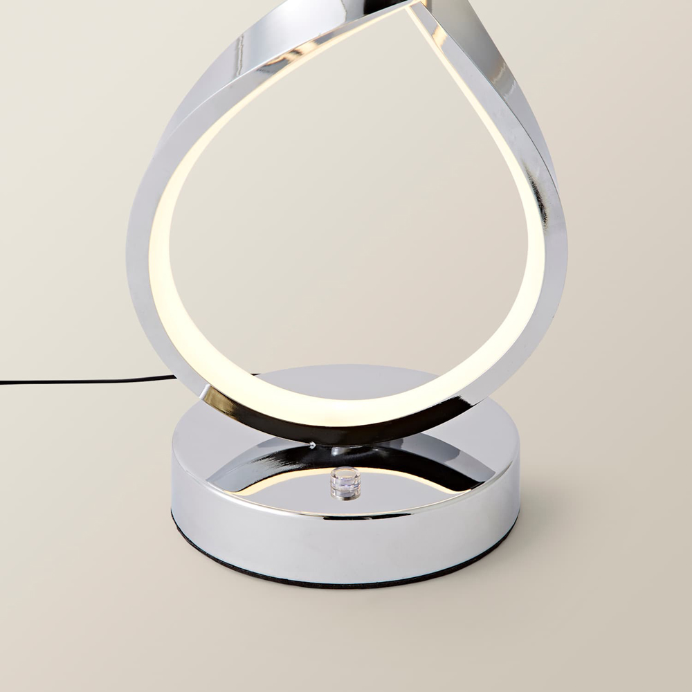 ValueLights Infinity Chrome Swirl Integrated LED Table Lamp Image 4
