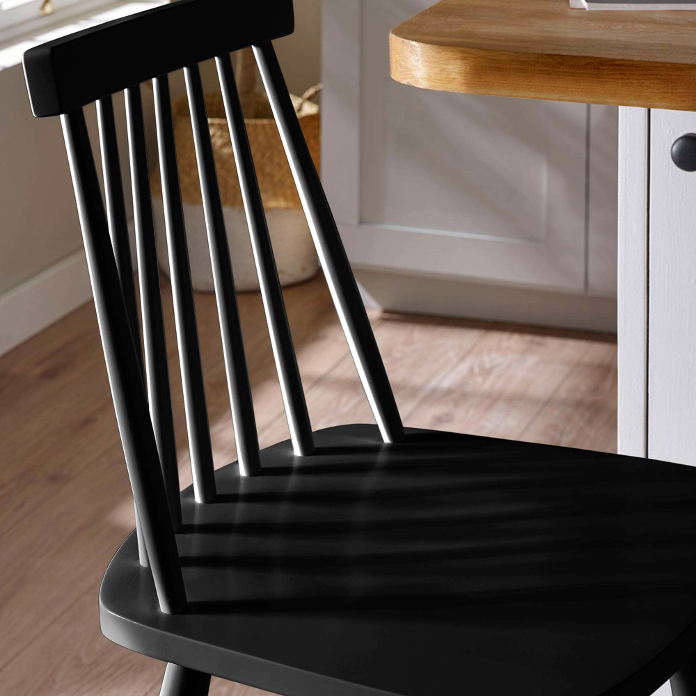 Julian Bowen Alassio Black Spindle Back Solid Wood Bar Stool Image 4