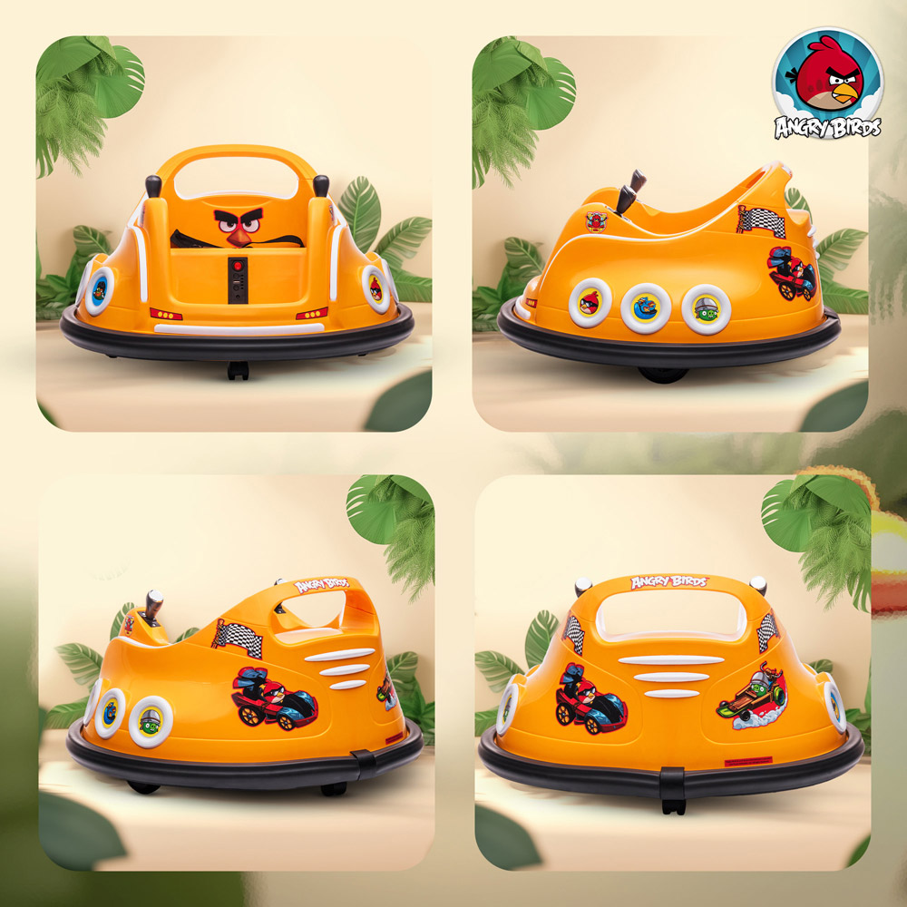 Tommy Toys Orange Angry Bird Kids Licensed Bumper Car with Joysticks Image 3