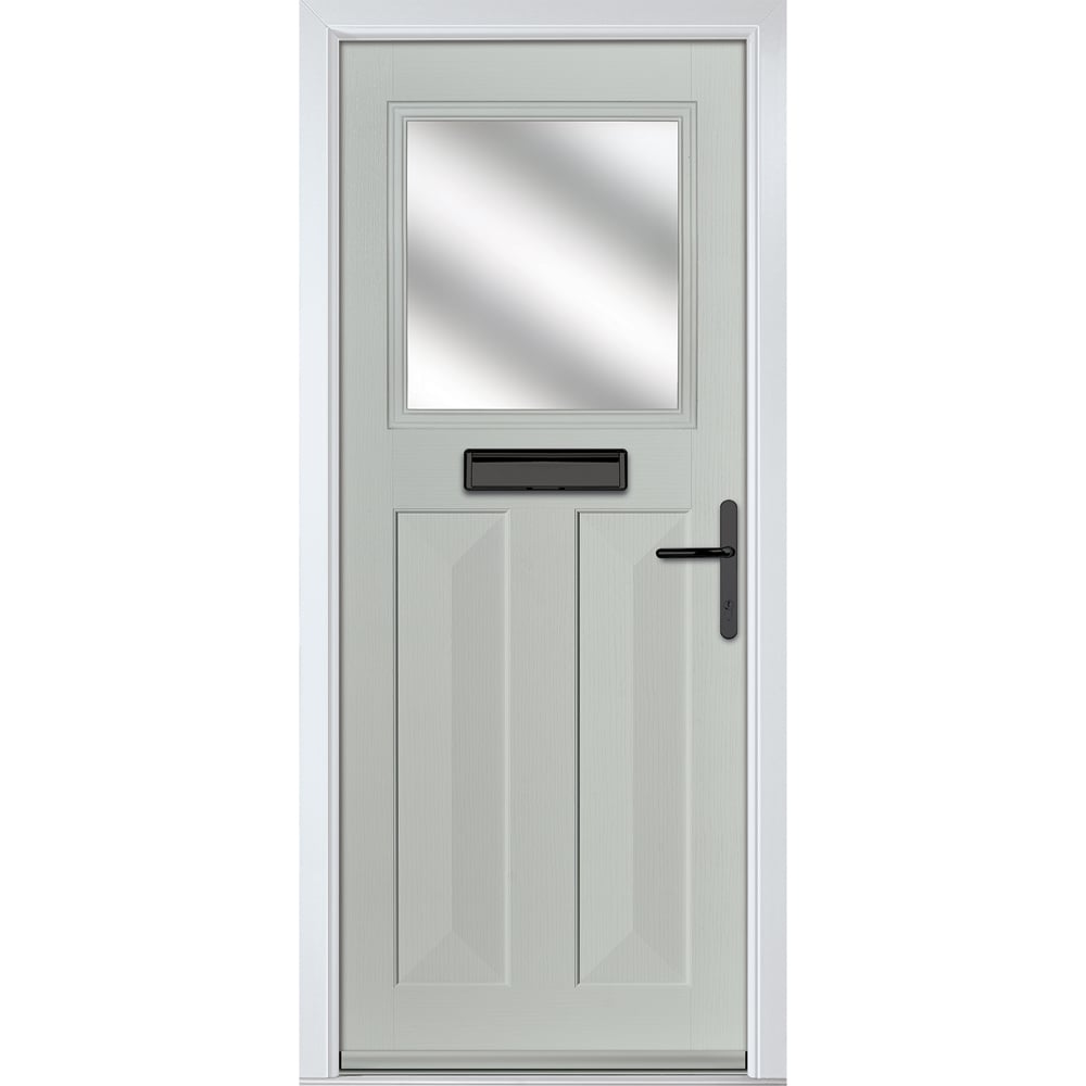 Crystal-Direct Eaton Agate Grey GRP Clear Glass Left Hand Open Front Door 2090 x 920mm Image 1