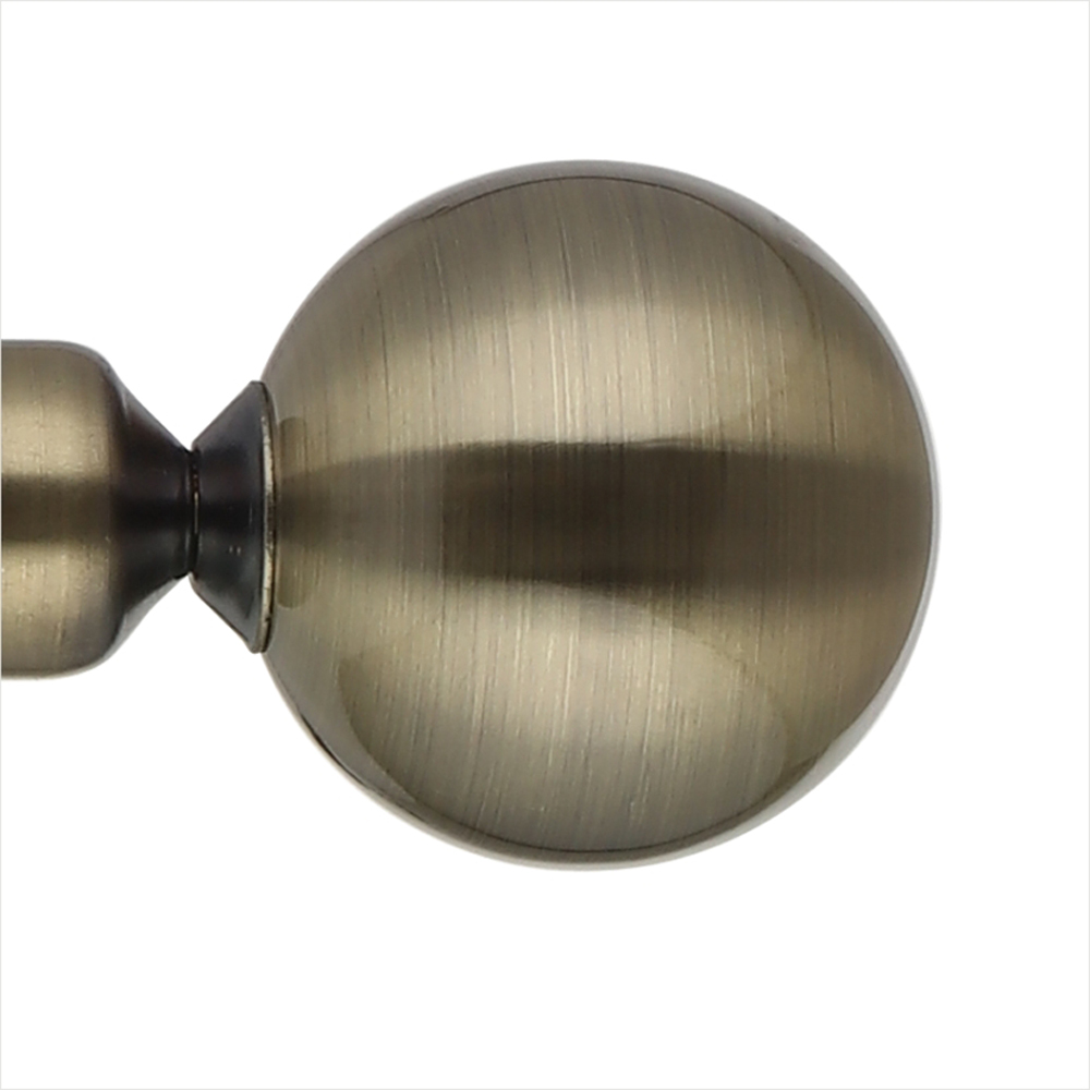 Home Treats 40 to 218cm Extendable Brass Metal Round Curtain Pole Image 3