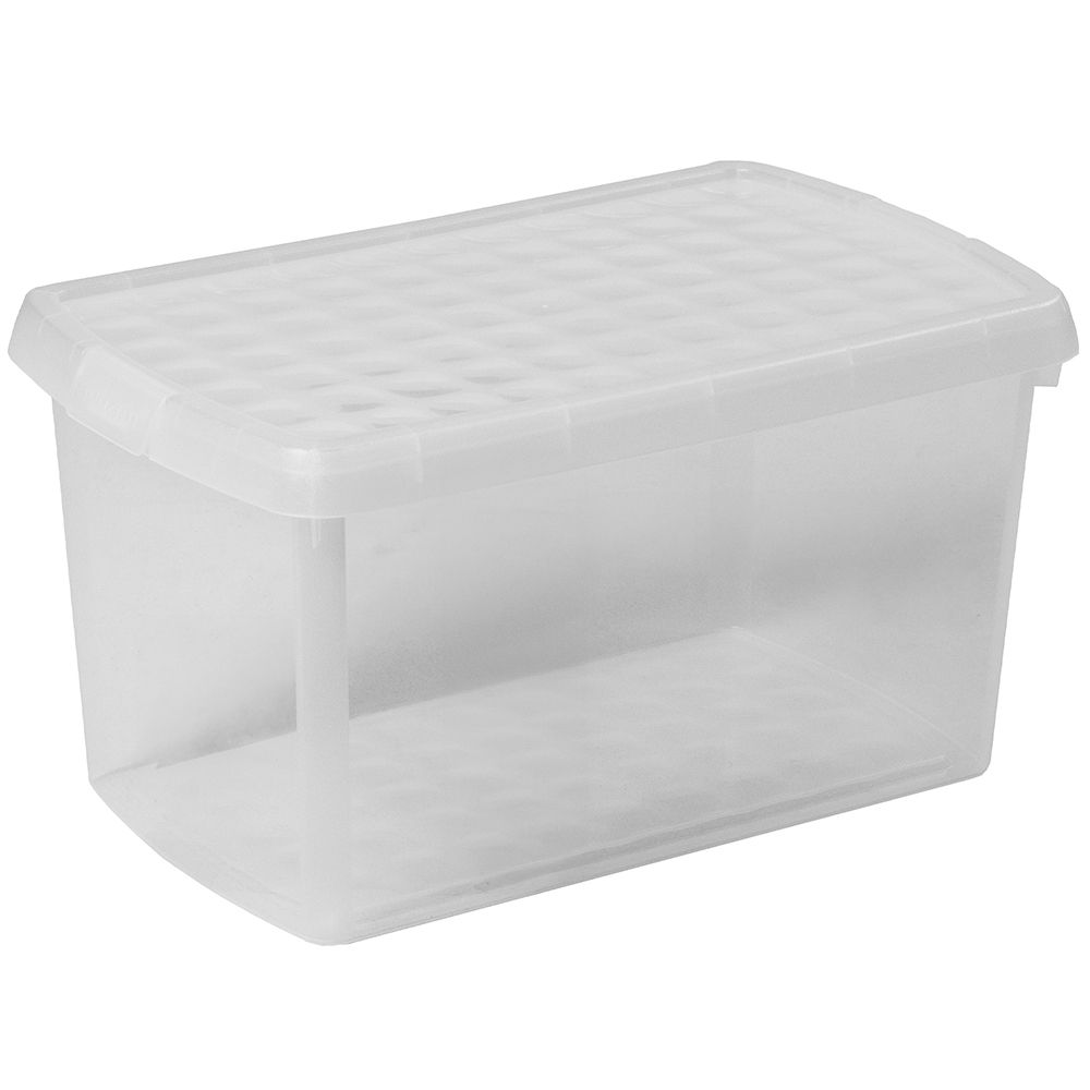 Wham Clip 14L Clear Rectangular Storage Box with Lid 4 Pack Image 1