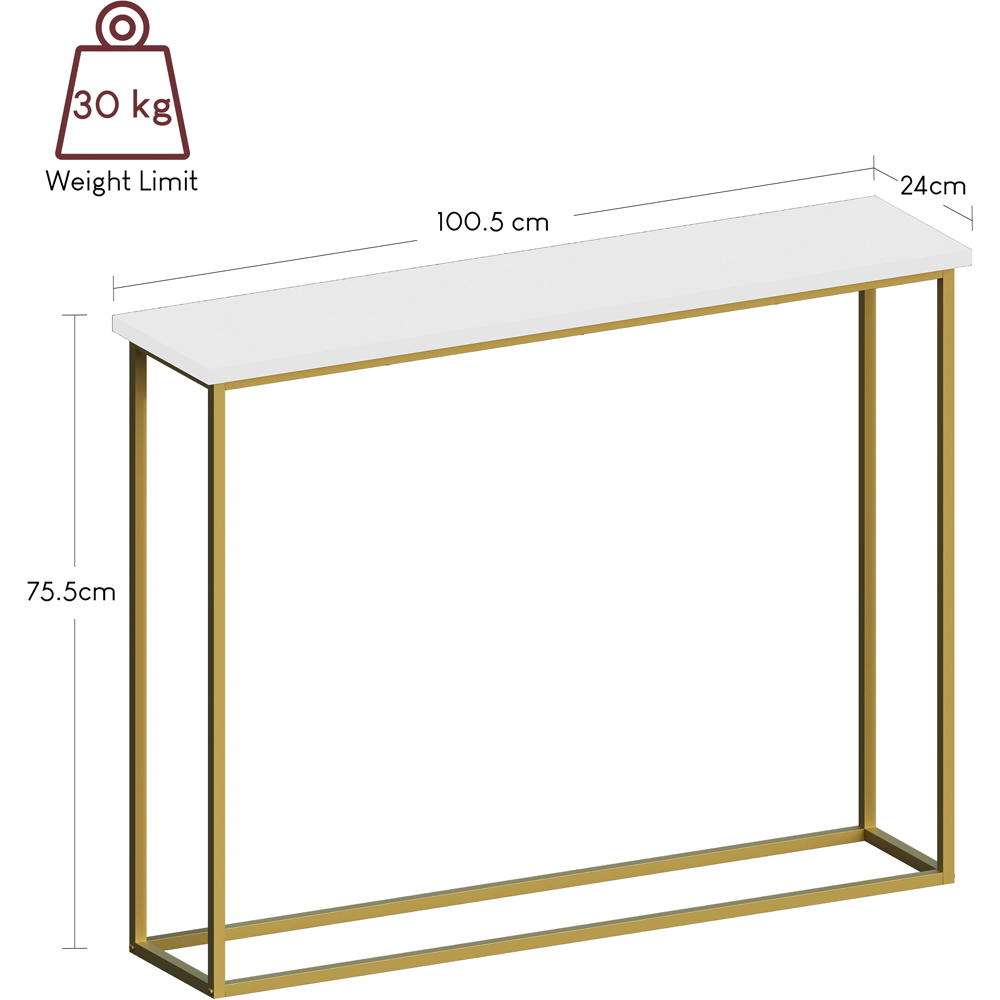VIDA DESIGNS White and Gold Metal Leg Console Table Image 8