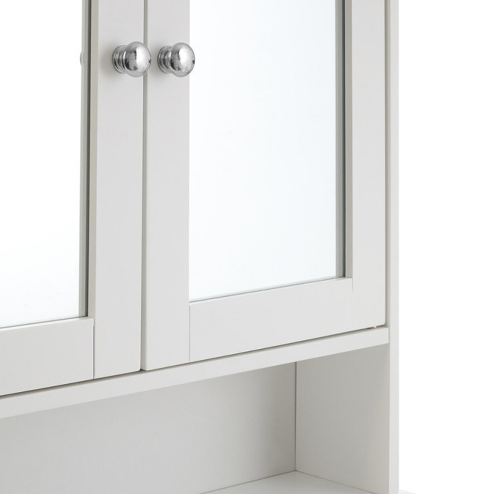 Premier Housewares White 2 Door Mirror Bathroom Cabinet Image 7