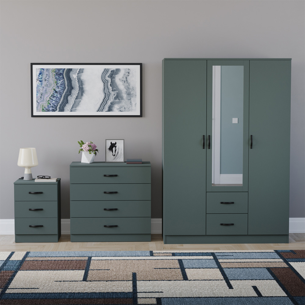 VIDA DESIGNS Riano Green 3 Piece Bedroom Furniture Set Image 2