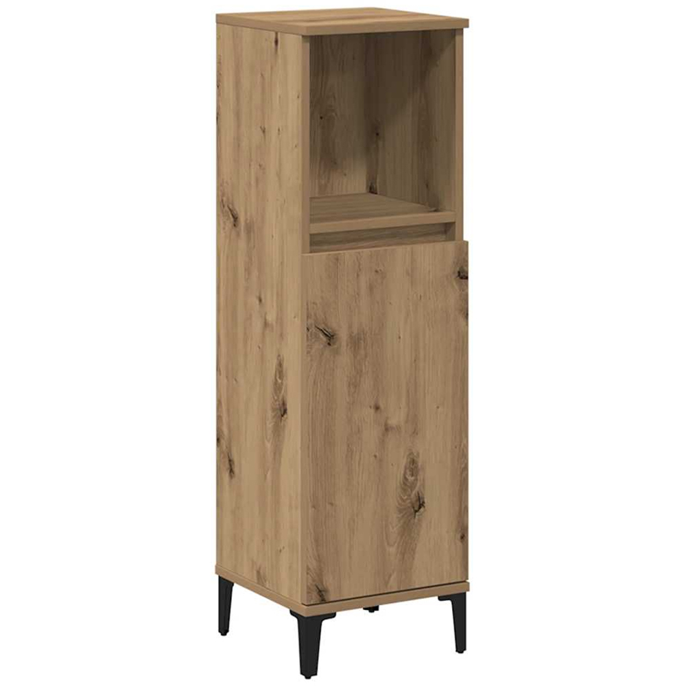 vidaXL Single Door Single Shelf Artisanal Oak Bathroom Cabinet Image 2