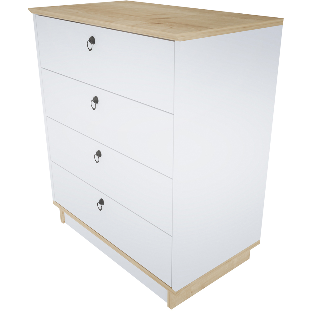 Decorotika Sahra 4 Drawer White and Oak Chest of Drawers Image 2