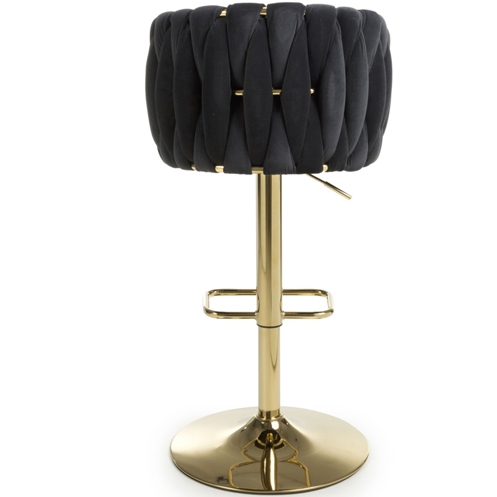 Shankar Bellaire Black Brushed Velvet Bar Stool Image 6