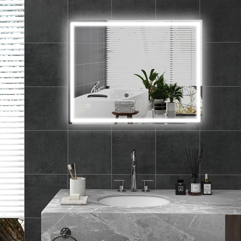 Portland Smart Touch LED Bathroom Mirror 90 x 70cm Image 2