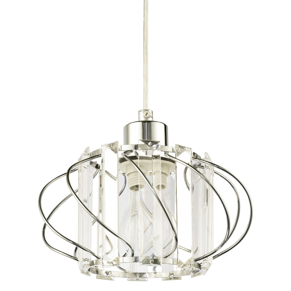 Happy Homewares Pendant Lamp Shade with Clear Acrylic Prim Image 1