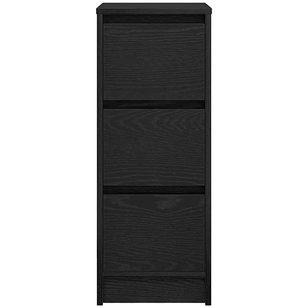 vidaXL 3 Drawer Black Oak Wooden Sideboard Image 3