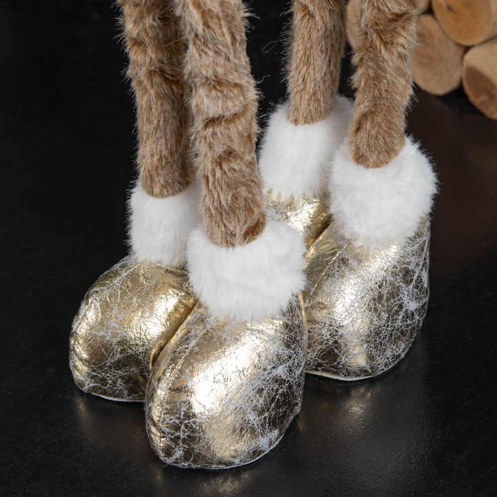 Samuel Alexander Golden Tall Plush Rudolph Christmas Decoration with Extendable Legs 91cm Image 9