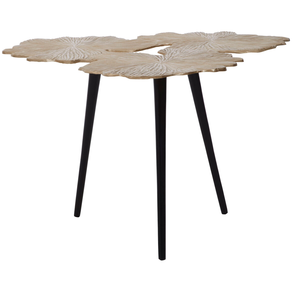 Premier Housewares Prato Gold Finish Gingko Leaves Design Large Side Table Image 2