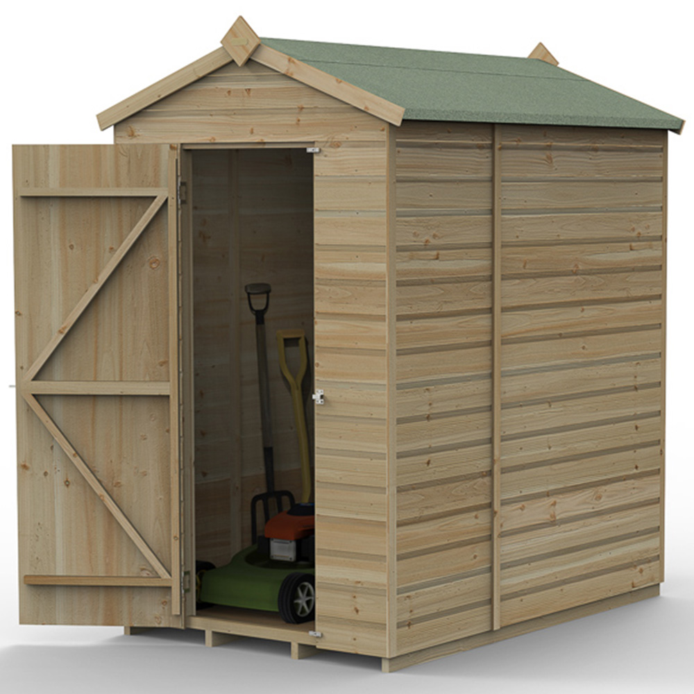 Forest Garden Beckwood 4 x 6ft Single Door Shiplap Apex Shed Image 3
