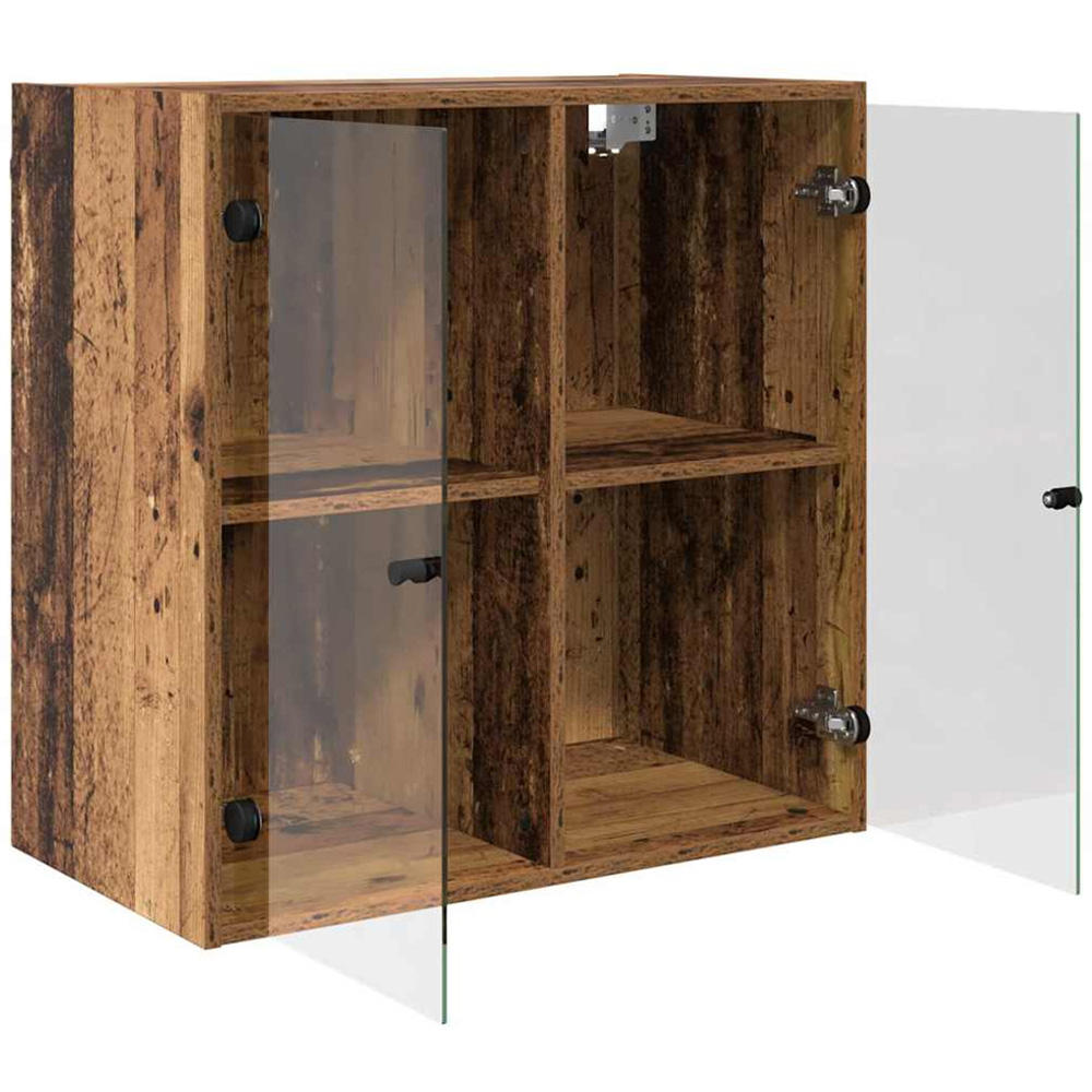 vidaXL 2 Glass Door Old Wood Wall Cabinet Image 5