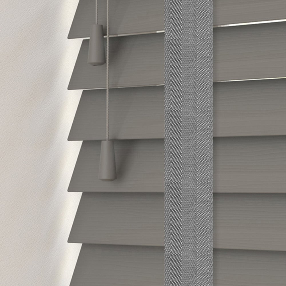 Caecus Faux Wood Tape Venetian Blind Dark Grey 210 x 120cm Image 1