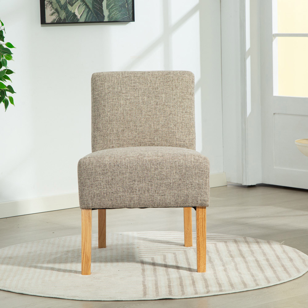 Artemis Home Selina Light Brown Fabric Armless Accent Chair Image 2