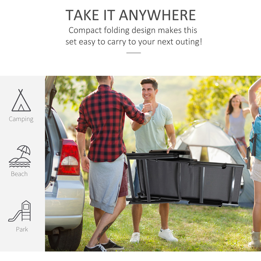 Outsunny Grey Chaise Adjustable Sun Lounger Image 7