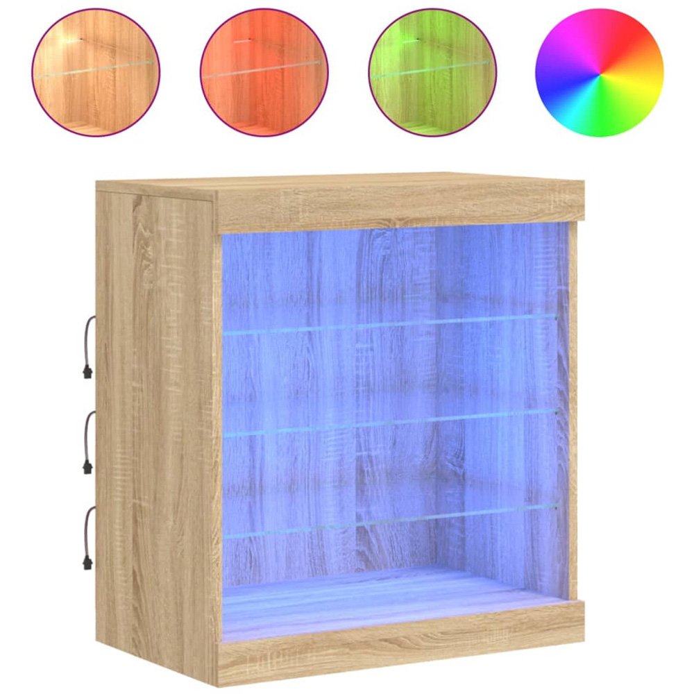 vidaXL 4 Shelf Sonoma Oak Sideboard with RGB LED Lights Image 2