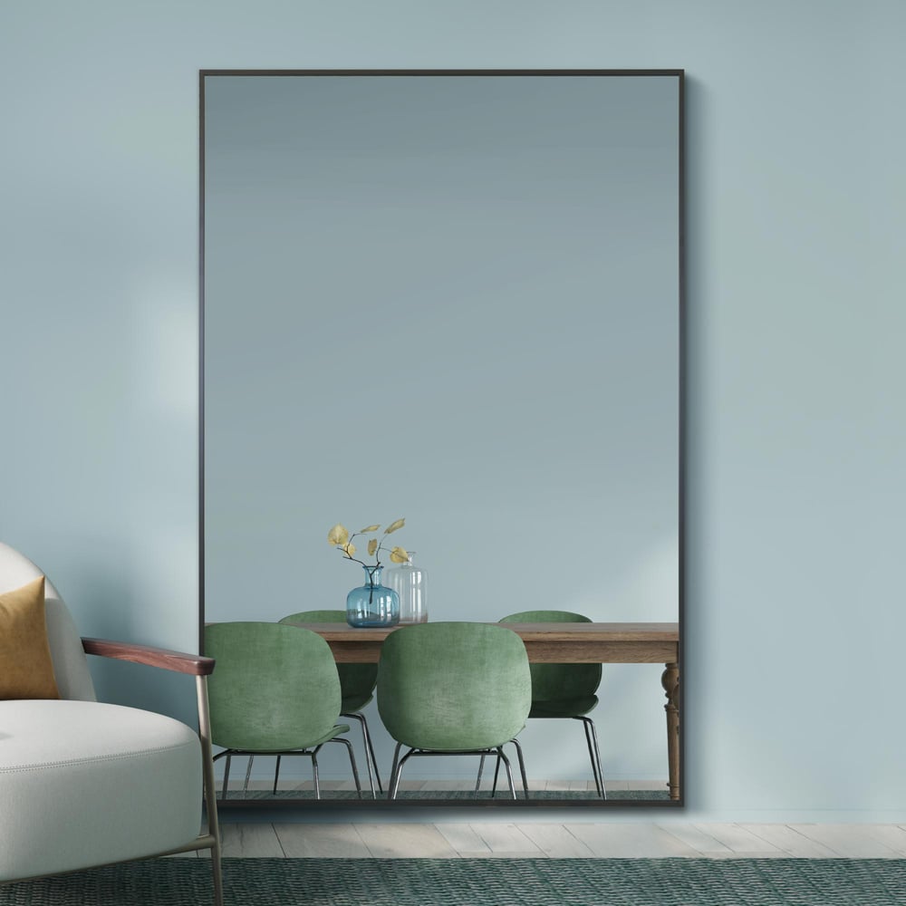 The Artus Black Aluminium Wall Mirror 120 x 80cm Image 2