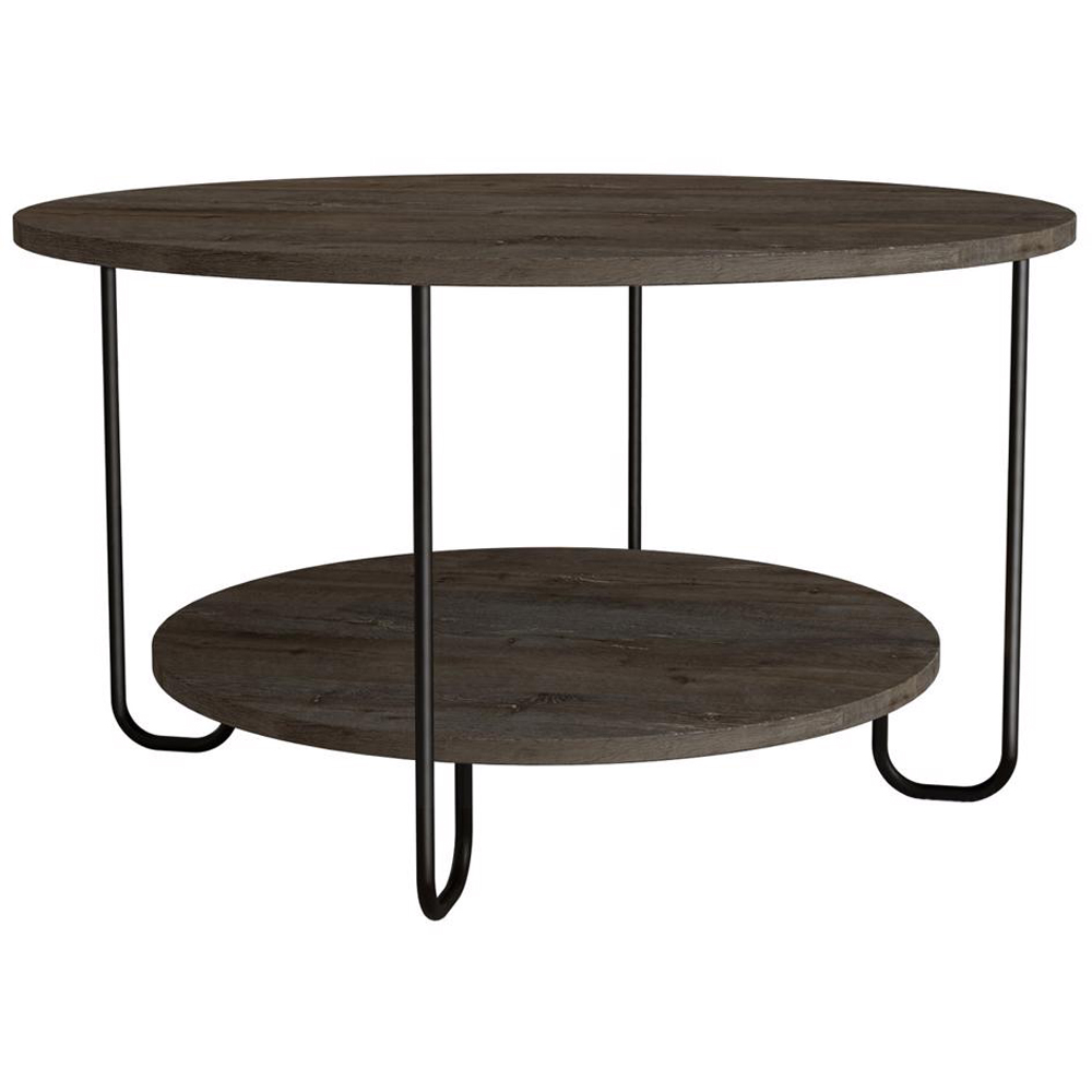FWStyle Corro 2 Tier Dark Oak Round Coffee Table Image 2
