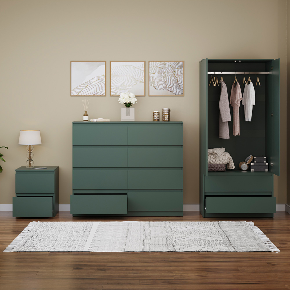 Vida Designs Denver Green 3 Piece Bedroom Furniture Set Image 2