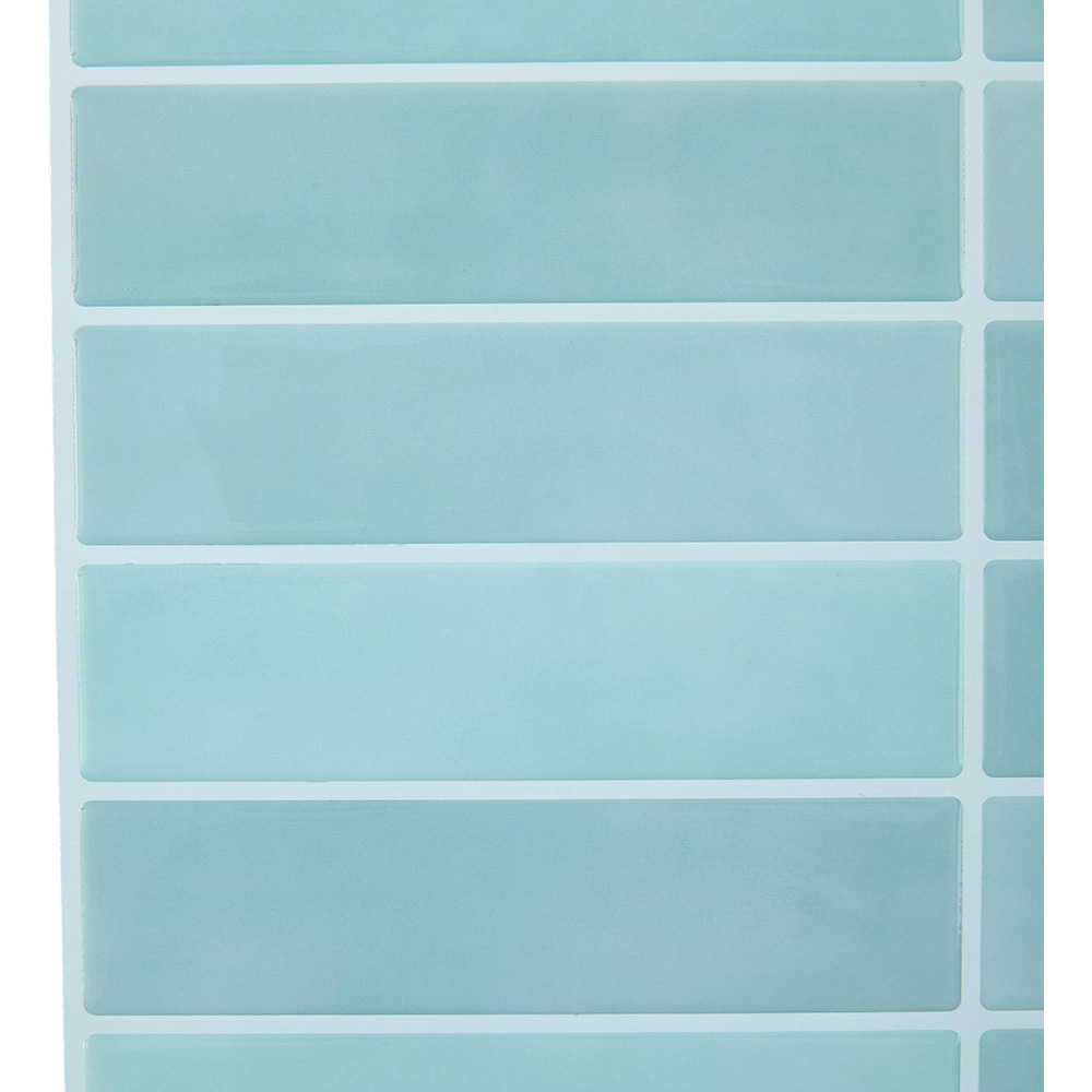 Living and Home Light Cyan Rectangle Self Adhesive Wall Sticker 10 Pack Image 4